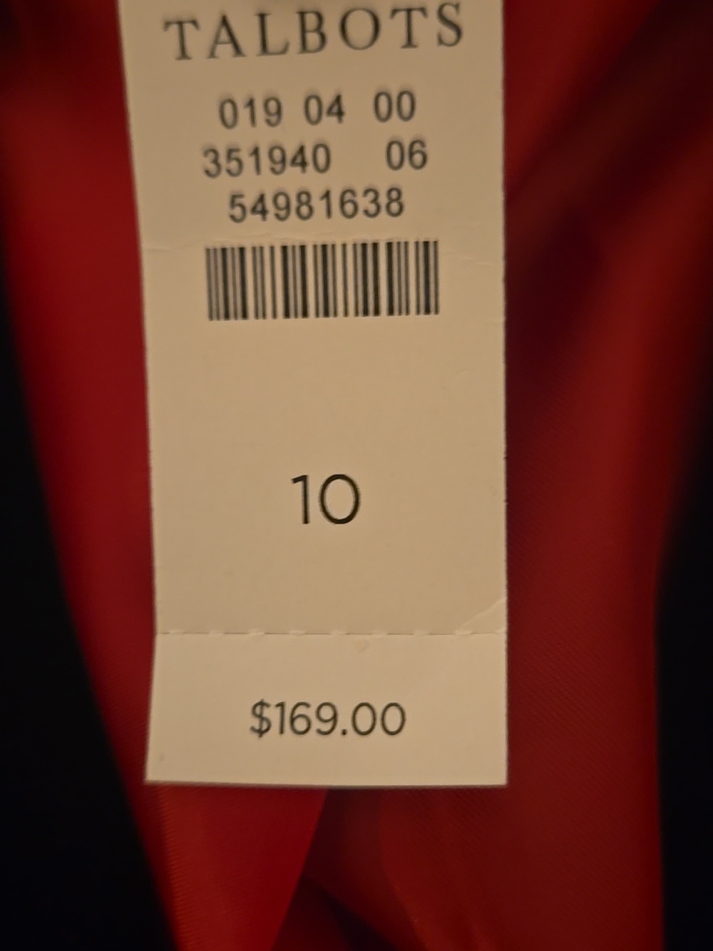 Talbots Navy Velvet Feel Blazer Red Lining NWT Size 10 Cotton Preppy Career Chic - Picture 6 of 6